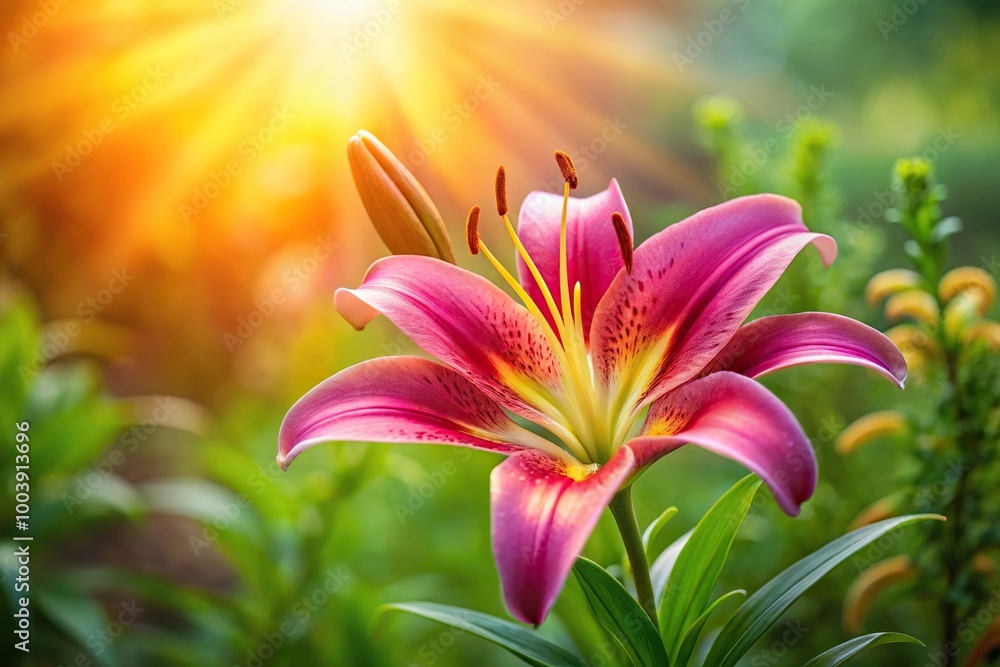 Fototapeta premium Lily flower with soft focus in garden