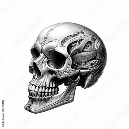Human head skull. Isolated ...