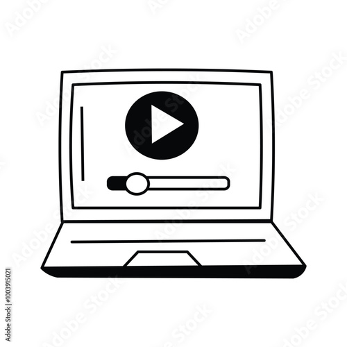 A laptop playing video content, symbolizing streaming and digital media