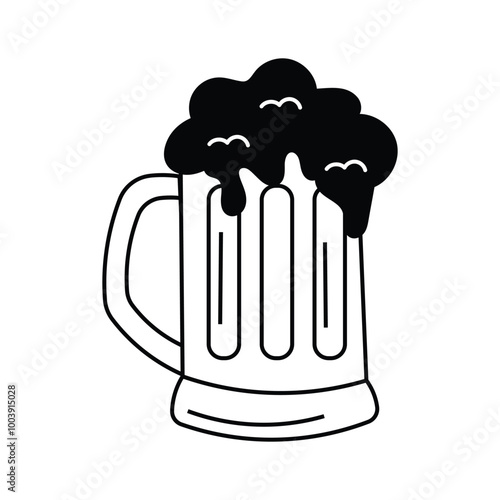 A beer mug filled with frothy beer, symbolizing relaxation and refreshment