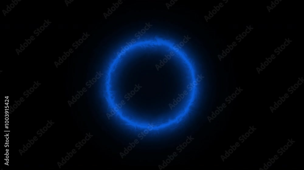 Cellular circle on black background, loop spectrum animation, glowing neon light Cellular circle on black background, loop spectrum animation, glowing neon light