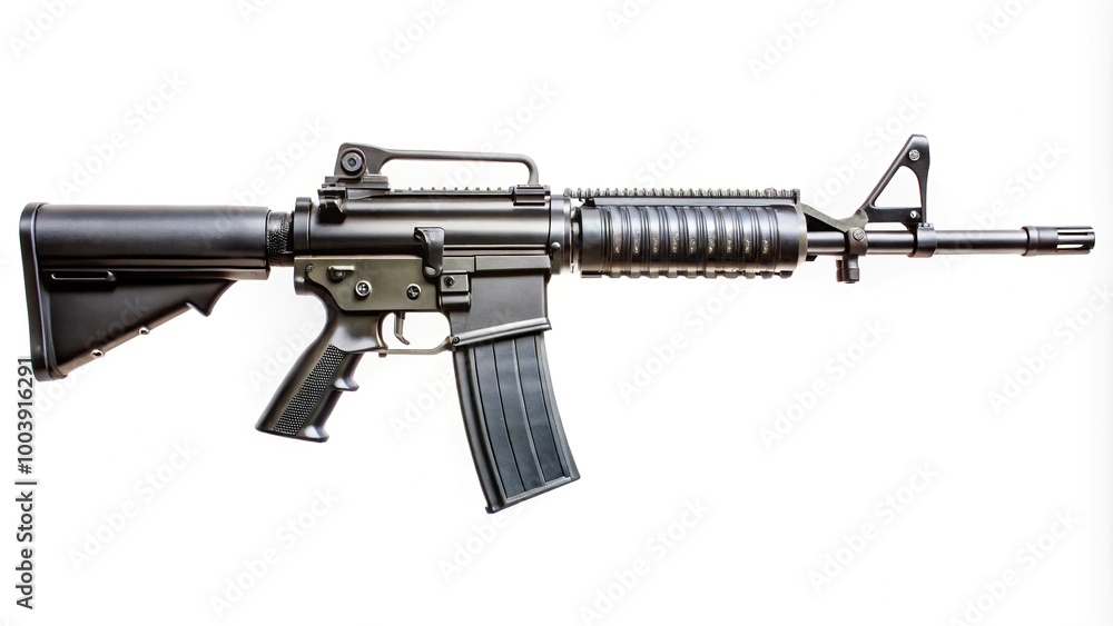 Long shot American rifle isolated on white background Long shot American rifle isolated on white background