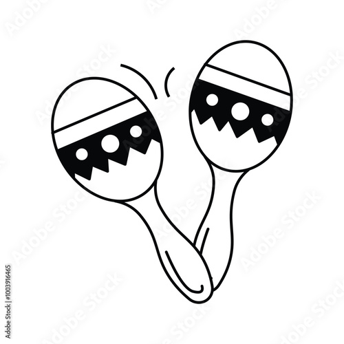 A pair of maracas icon used in traditional music for rhythm