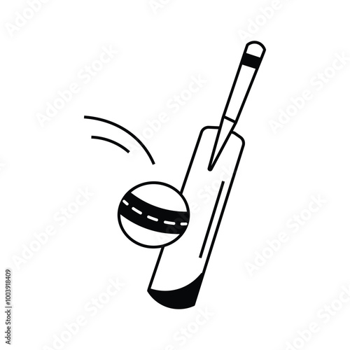 A cricket bat hitting a ball symbolizing the sport