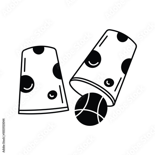 Get this creatively designed thimbles game vector design