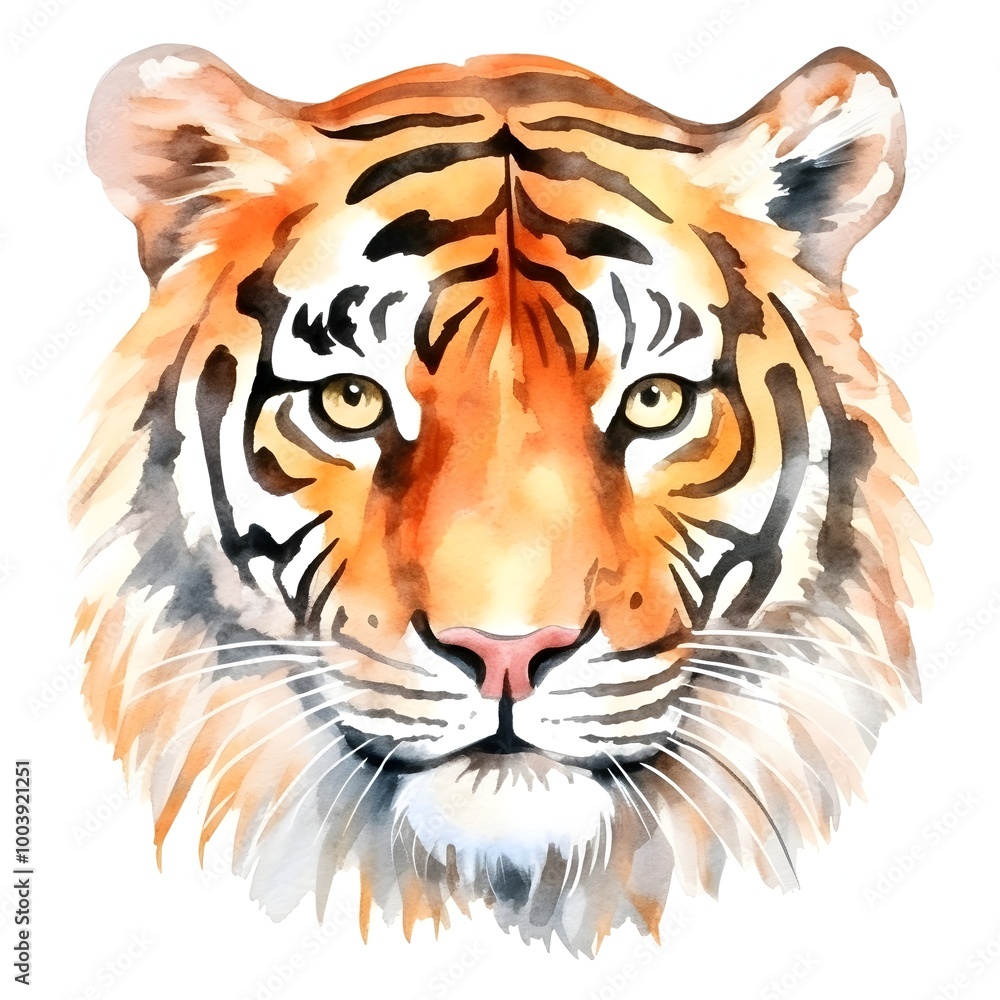 Obraz premium Vibrant Watercolor Tiger for Zoo Exhibit Branding