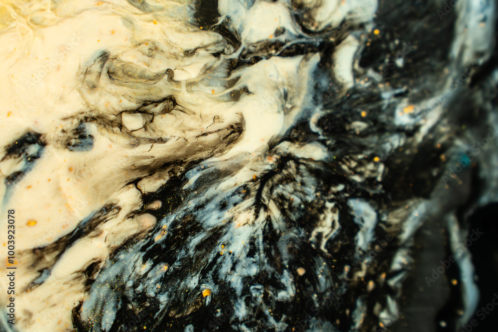 A detailed closeup of a black and white marble texture, resembling a unique natural pattern created by the Earths geological processes A detailed closeup of a black and white marble texture, resembling a unique natural pattern created by the Earths geological processes