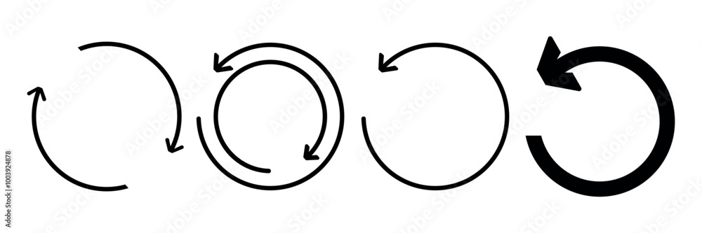 refresh, repeat outline editable icon. black and white refresh buttons. refresh, repeat outline editable icon. black and white refresh buttons.