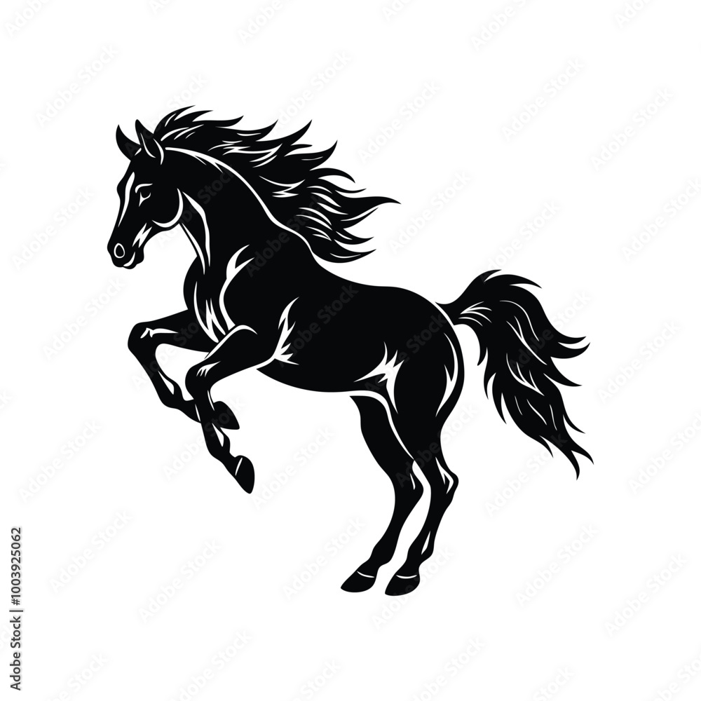 Majestic Horses Silhouette - Wild Horses in Motion Vector Art Design Majestic Horses Silhouette - Wild Horses in Motion Vector Art Design