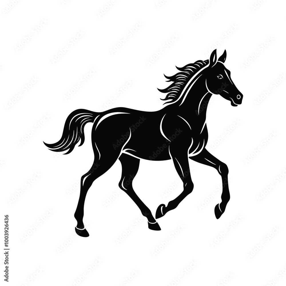 Majestic Horses Silhouette - Wild Horses in Motion Vector Art Design Majestic Horses Silhouette - Wild Horses in Motion Vector Art Design