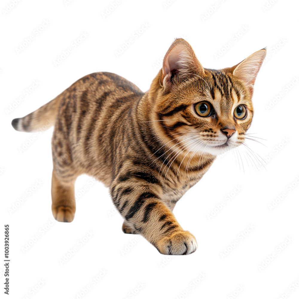 Obraz premium A Tabby Kitten Walking