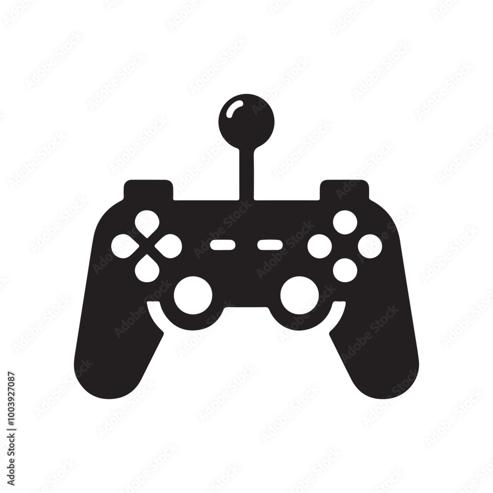 Creative Game Controller Icon: Bold Vector Silhouette for Use in Video Game Branding, App Development, and Gaming Merchandise Design Creative Game Controller Icon: Bold Vector Silhouette for Use in Video Game Branding, App Development, and Gaming Merchandise Design