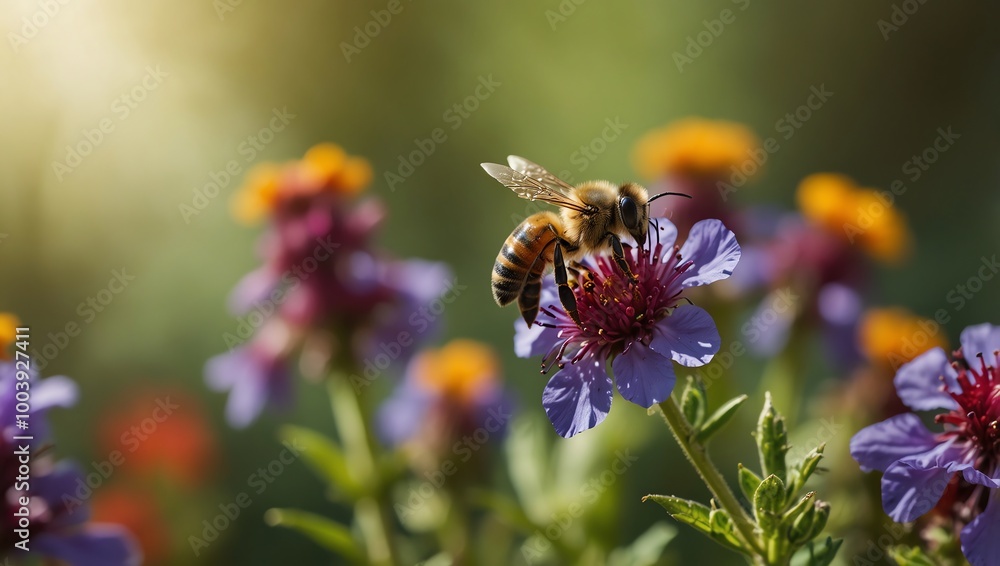 bee on flower bee on flower