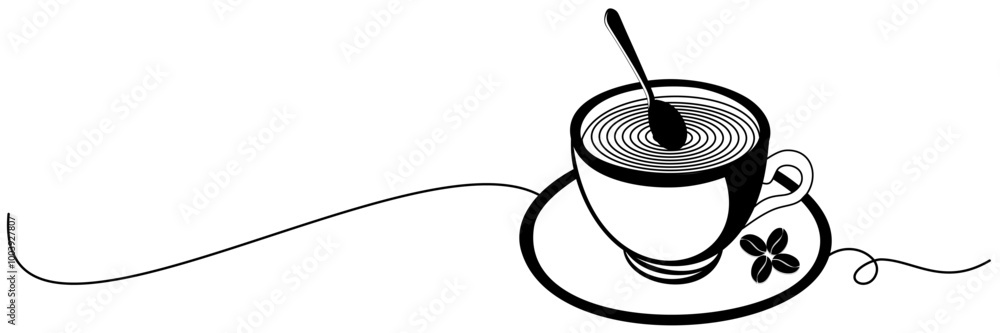 Line art Background with illustration coffee cup Line art Background with illustration coffee cup