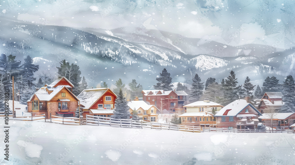 Naklejka premium art mountains