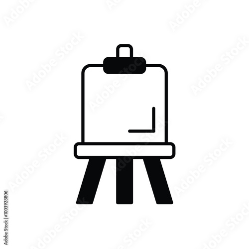 easel glyph icon with white background vector stock illustration