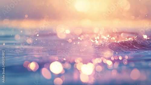 Water surface, magical glitter, soft colors