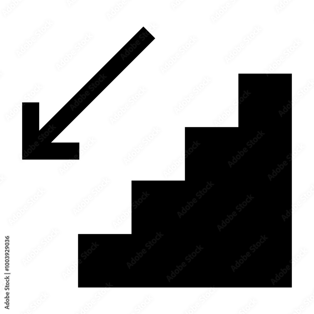 Downstairs icon - Solid style Downstairs icon - Solid style