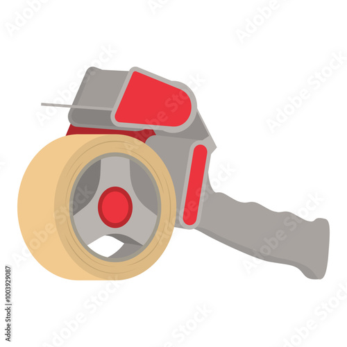 Tape gun dispenser tool isolated
