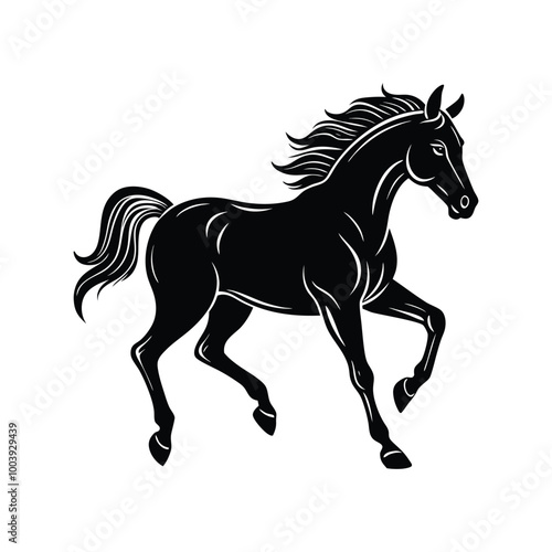 Racehorse Standing silhouette vector illustration