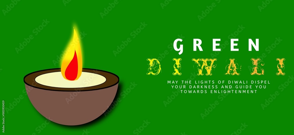 Green diwali celebration poster illustration on green background. Green diwali celebration poster illustration on green background.