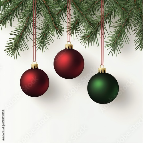 Christmas Tree Ornaments with Green and Red Balls