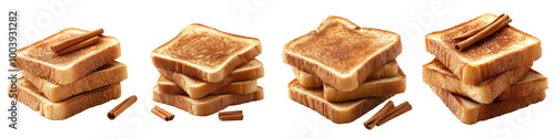 Cinnamon toast - Warm and sweet ideal for breakfast Isolated on Clear White Background Highly Detailed 