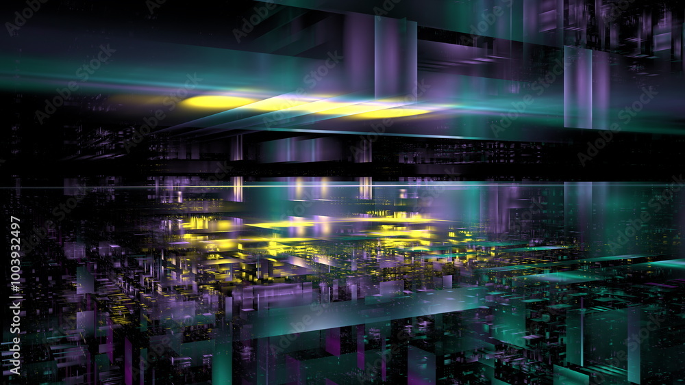 A vibrant digital landscape showcases laser-like beams of light reflecting on a water surface, depicting a futuristic city that evokes a sense of wonder and technological advancement A vibrant digital landscape showcases laser-like beams of light reflecting on a water surface, depicting a futuristic city that evokes a sense of wonder and technological advancement