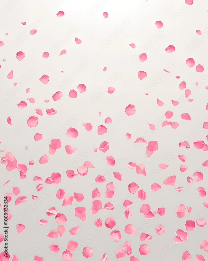 Scattered Pink Petals on Light Background Scattered Pink Petals on Light Background