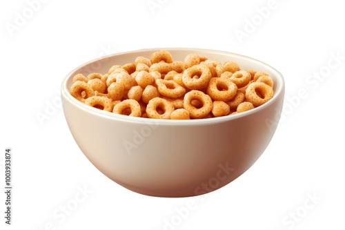 Bowl of breakfast cereal on transparent background