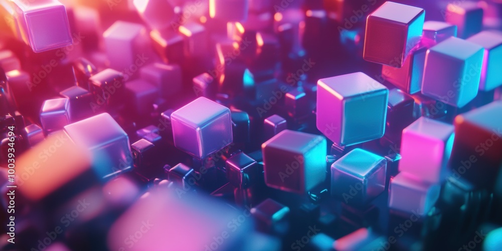 3d cubes in a colorful background 3d cubes in a colorful background