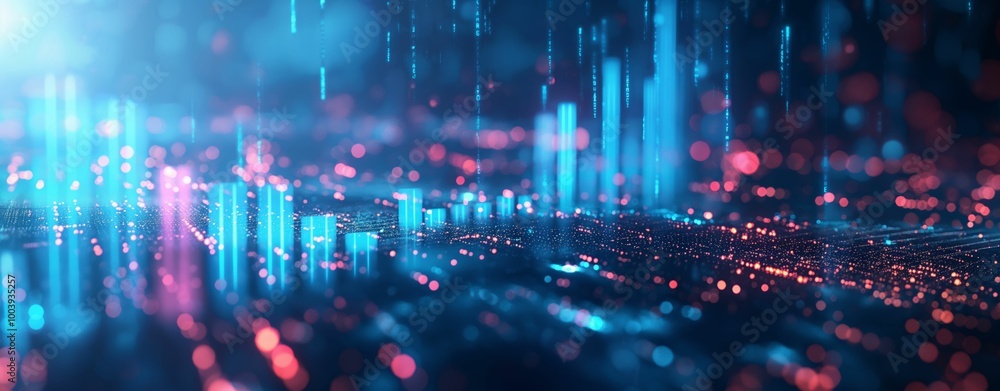 Futuristic financial chart with glowing blue and red lights, abstract technology background of data and finance
Futuristic financial chart with glowing blue and red lights, abstract technology background of data and finance
