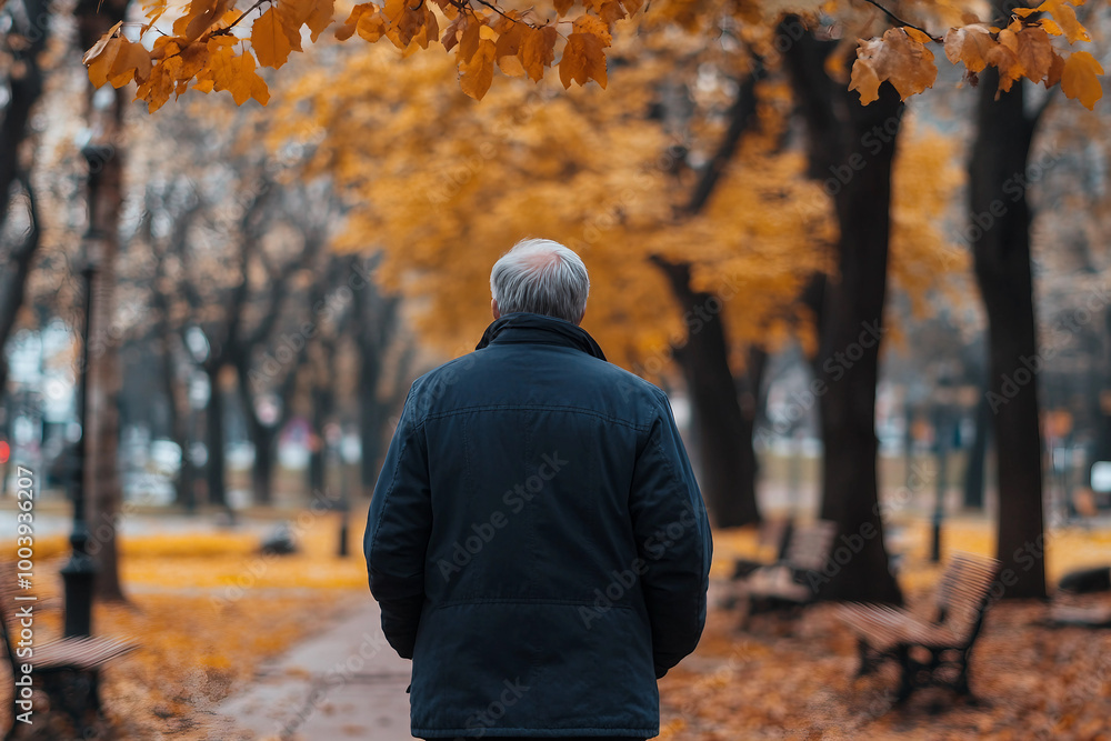 Dramatic quiet autumn scene, sad minded person contemplating rainy day, Generative AI Dramatic quiet autumn scene, sad minded person contemplating rainy day, Generative AI