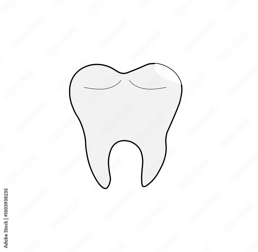 Obraz premium tooth with a white filling on a white background,