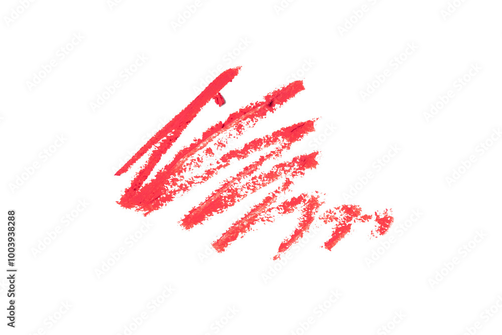 Red lip liner stroke isolated on white background Red lip liner stroke isolated on white background