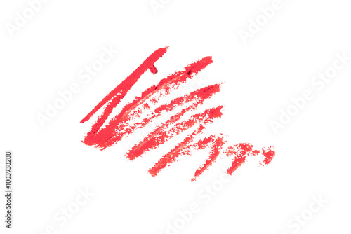 Obraz na plátně Red lip liner stroke isolated on white background