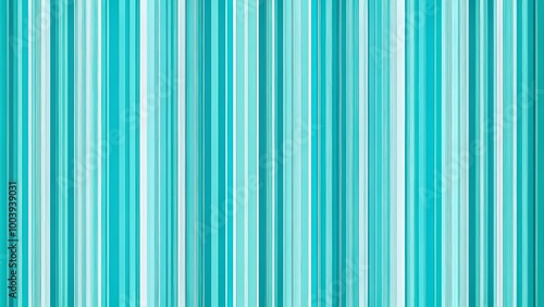 Seamless Pattern of Vertical Cyan and White Stripes with Subtle Variations in Color and Width