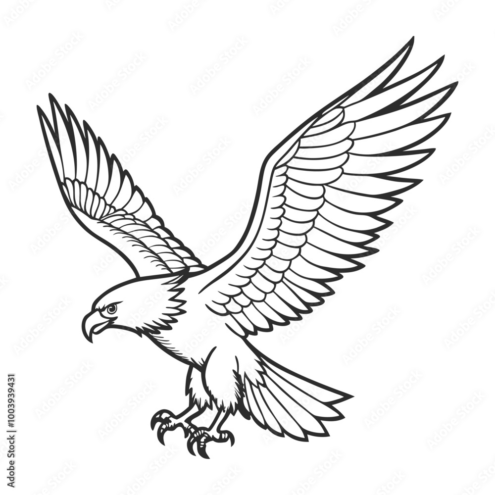 Fototapeta premium outline of a bird for coloring pages for kids