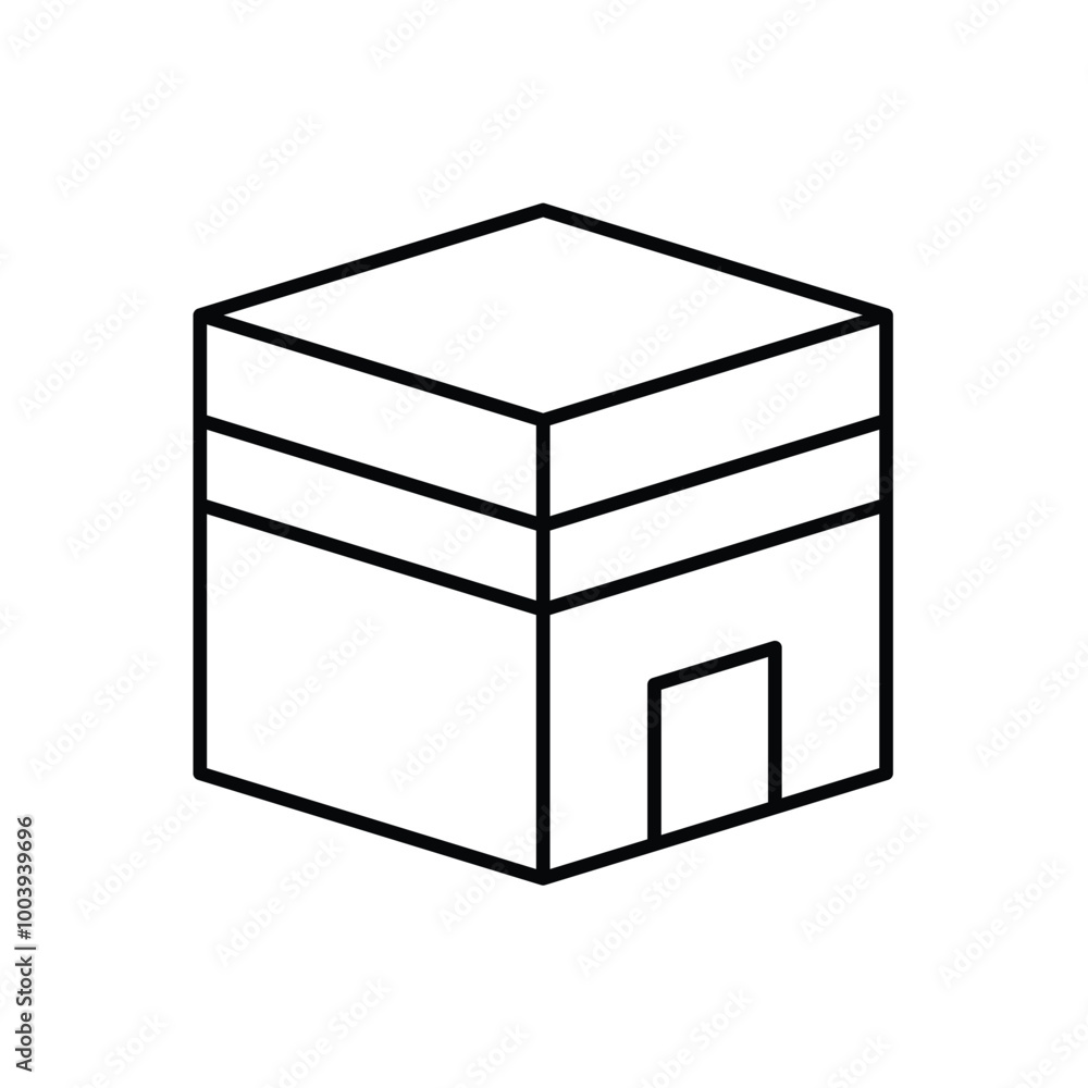 kaaba line icon with white background vector stock illustration kaaba line icon with white background vector stock illustration