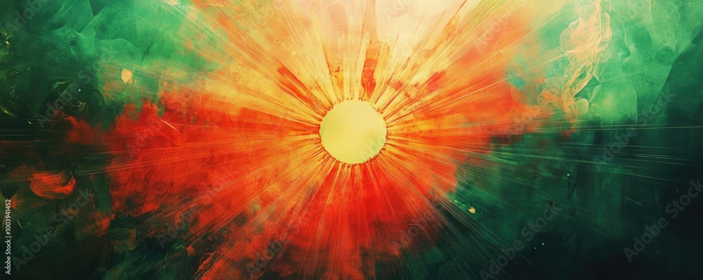 A vibrant explosion of colors radiating from a bright sun, creating a captivating and dynamic visual experience. A vibrant explosion of colors radiating from a bright sun, creating a captivating and dynamic visual experience.
