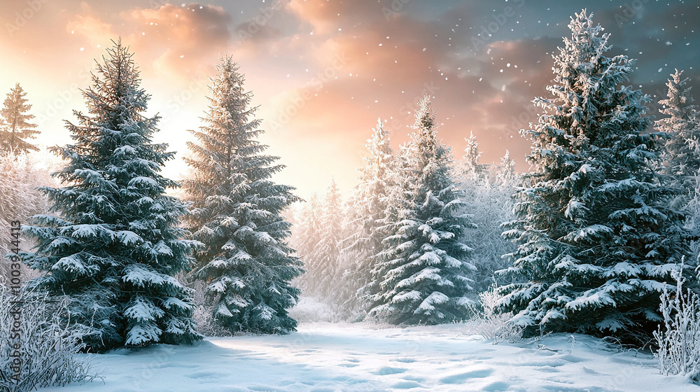 winter forest in the snow golden sun rise background winter forest in the snow golden sun rise background