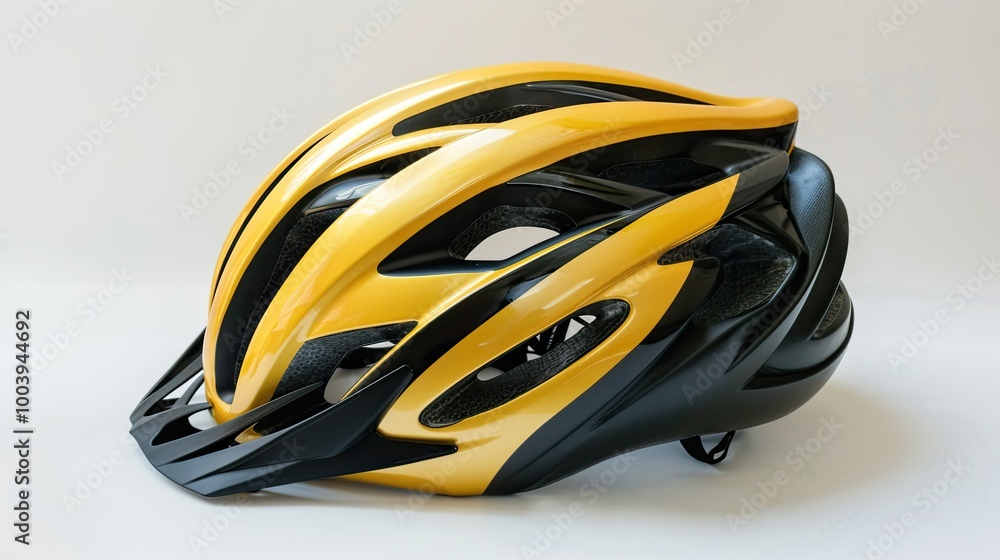 A gold helmet with a black face A gold helmet with a black face