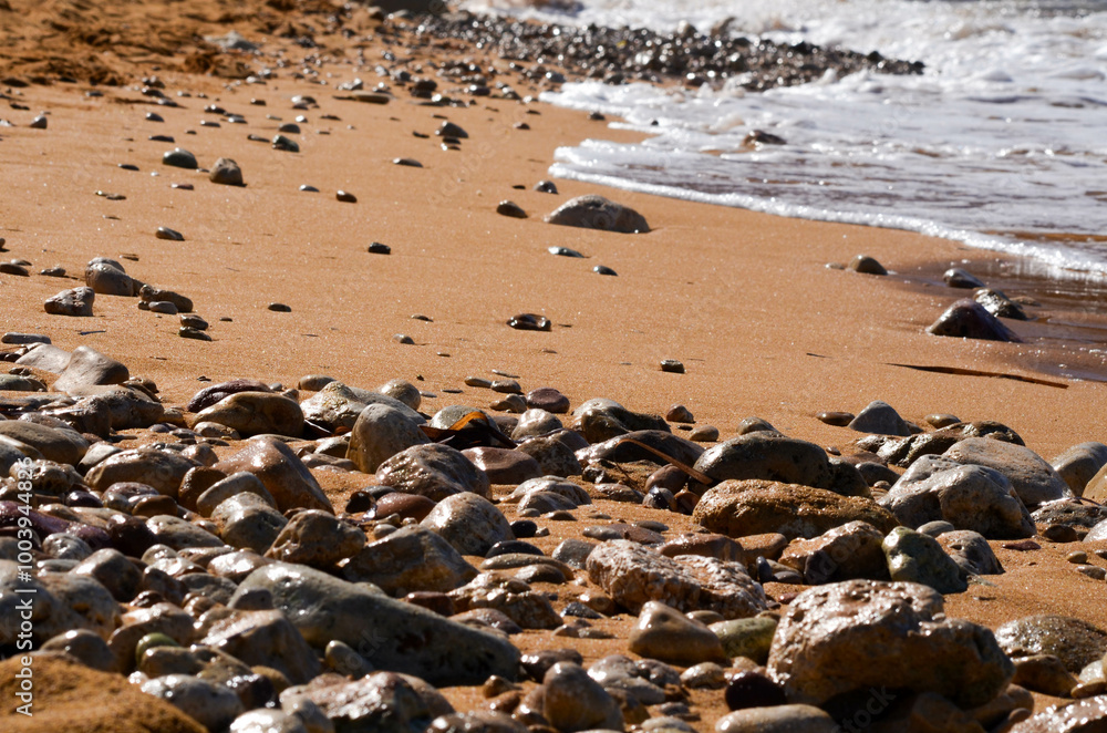 Stunning Rocky Beach Landscape Stones and Sand by the Sea Stunning Rocky Beach Landscape Stones and Sand by the Sea