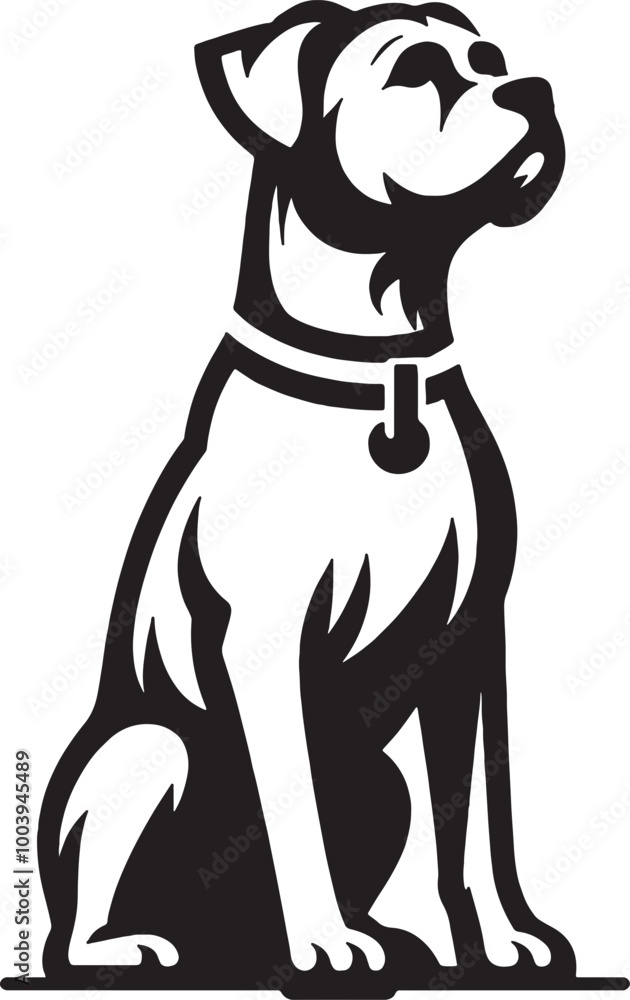 Obraz premium A single dog outline silhouette illustration in white background