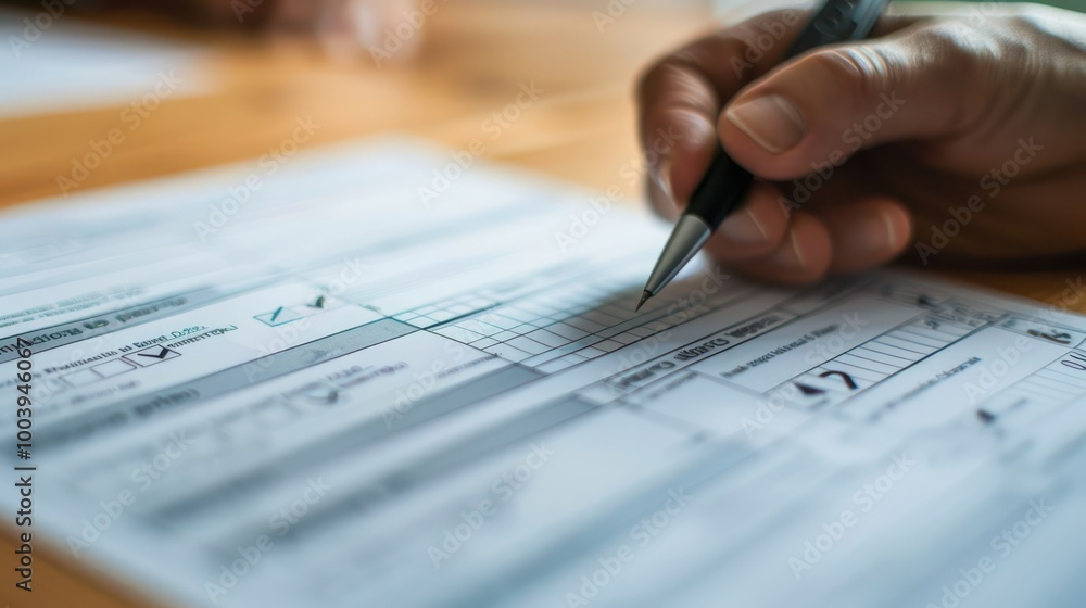 A close-up of a voting ballot with political party options, symbolizing politics A close-up of a voting ballot with political party options, symbolizing politics