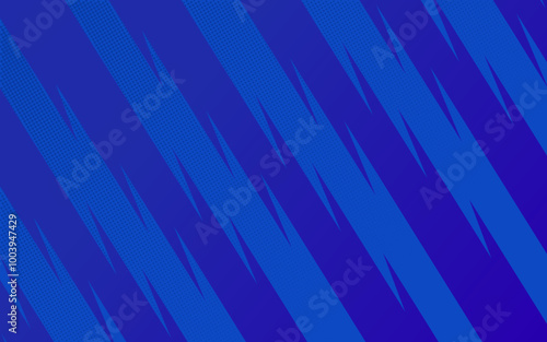 blue sport striped background with halftone texture and empty space vector illustration