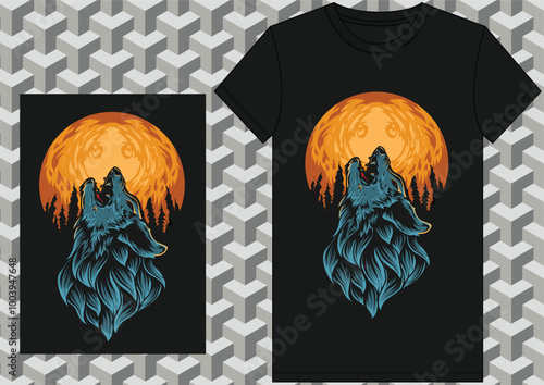 Vector t-shirt and apparel design with glitchy head of a chimp ape. Global swatches. photo