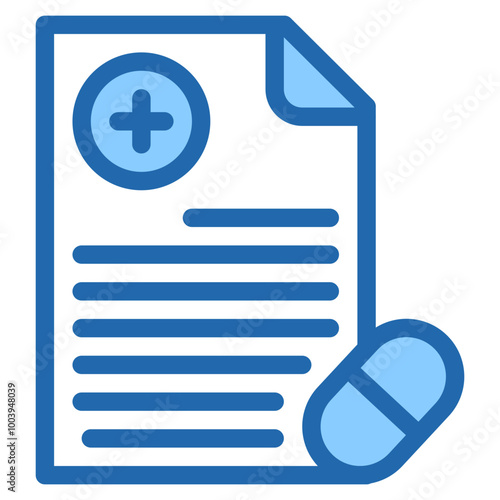 Vector Icon Prescription, Report, Diagnose, Documents, Medicine