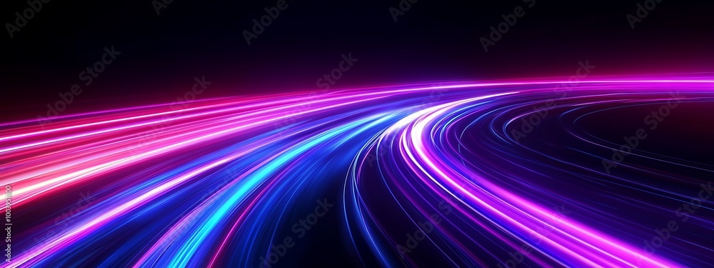 Neon road speed. Light abstract laser trace from the movement of cars. LED curves fast strips. Template for futuristic design. Neon road speed. Light abstract laser trace from the movement of cars. LED curves fast strips. Template for futuristic design.