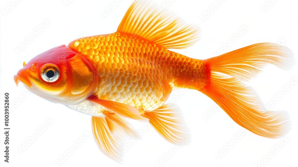 Vibrant Goldfish Swimming Gracefully in Aquarium Vibrant Goldfish Swimming Gracefully in Aquarium